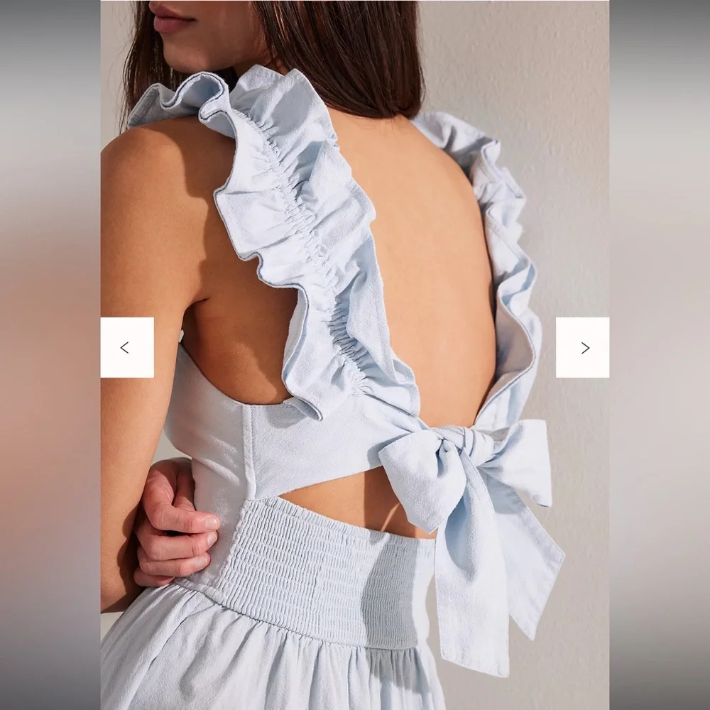 Free People Ruffle It Up Midi - Morning Frost - Picture 4 of 4